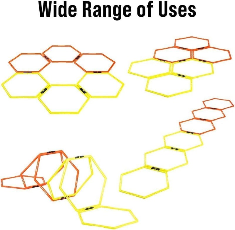 Japard Hex Agility Rings for Speed Training & Agility Footwork Training Speed Hurdles Ladder with Carrying Bag - Image 4